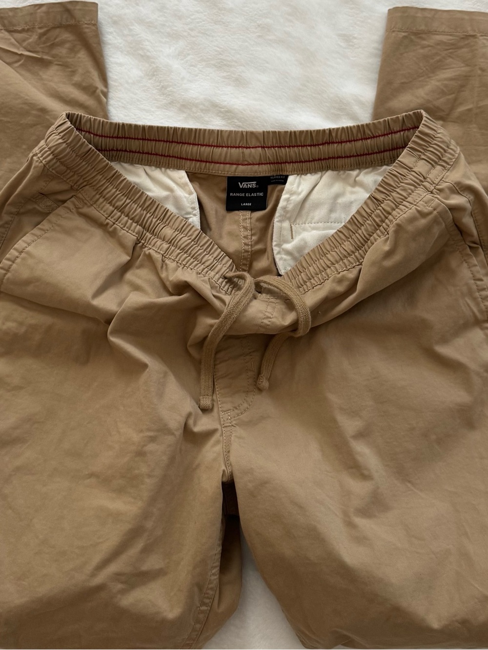 NEW! Vans Men's Khaki Elastic Waist Chinos